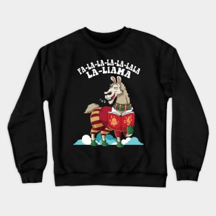 Christmas Singing Fa La Llama Carole Singer Crewneck Sweatshirt